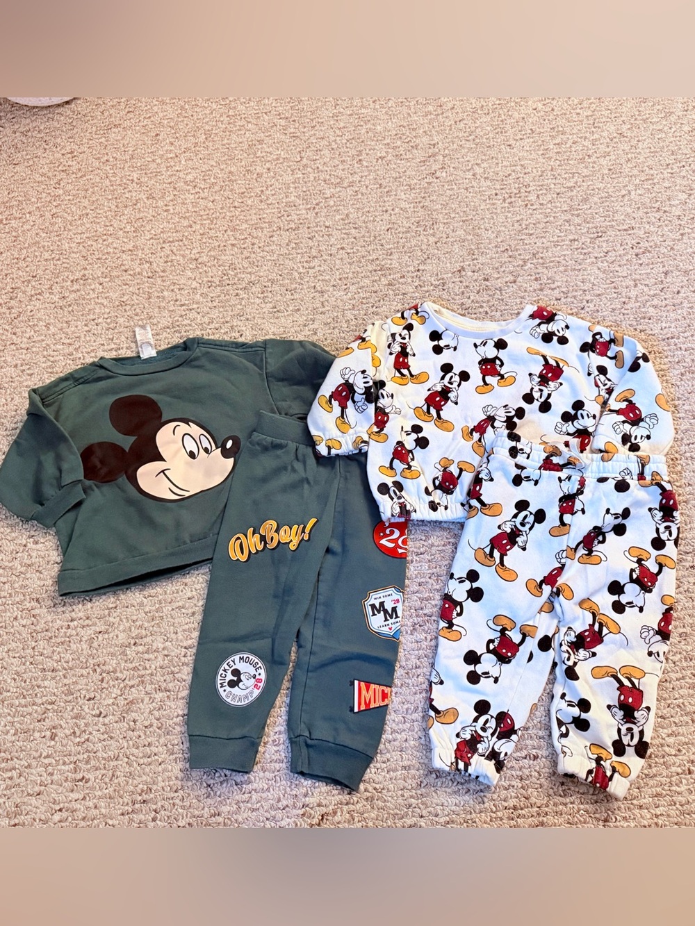 Boys 12-18 mos Disney Mickey Mouse Matching Sweatshirt Joggers Sets